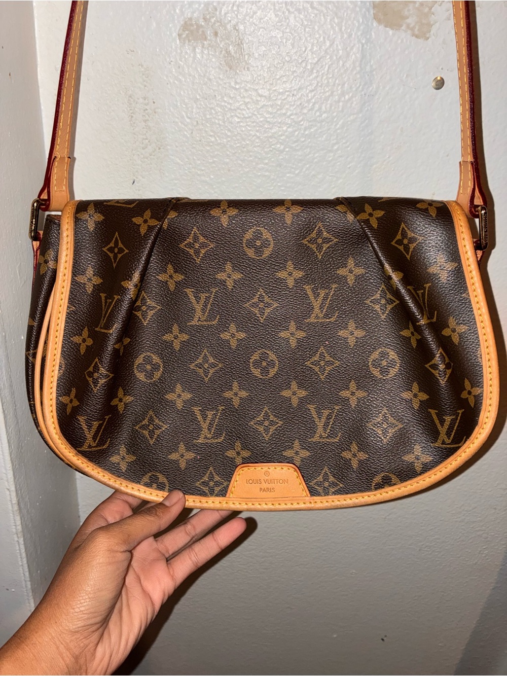 Louis Vuitton Monogram Shoulder Bag with Tan Trim